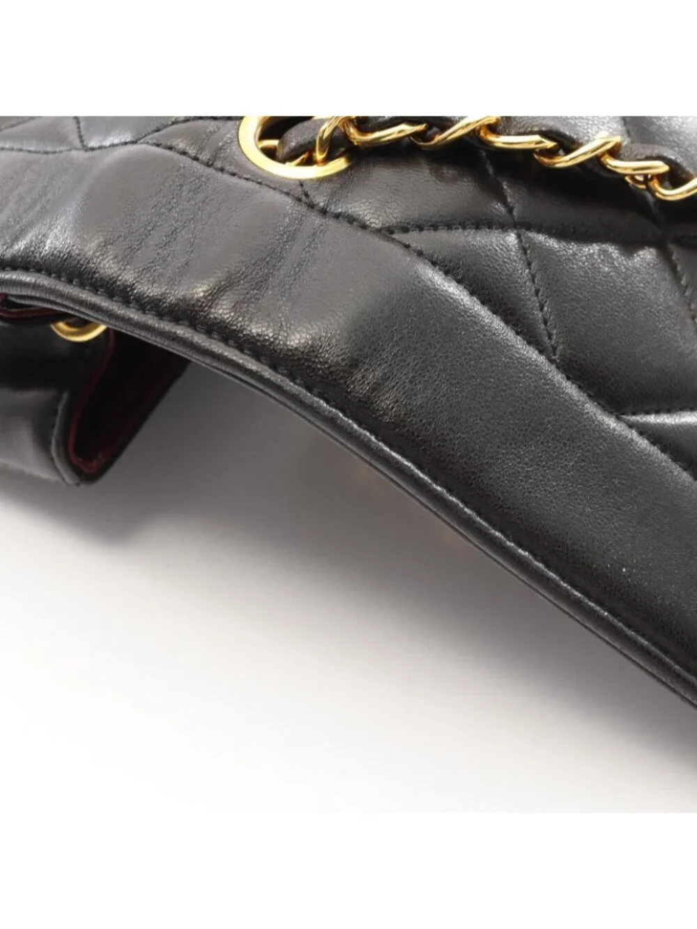 Chanel Shoulder Bag Quilted Diana Flap Black Lambskin Chain